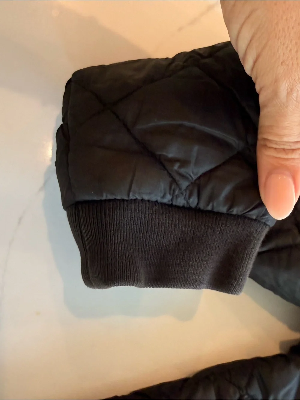 Polo by Ralph Lauren Quilted Bomber Jacket in Black with Orange Pony